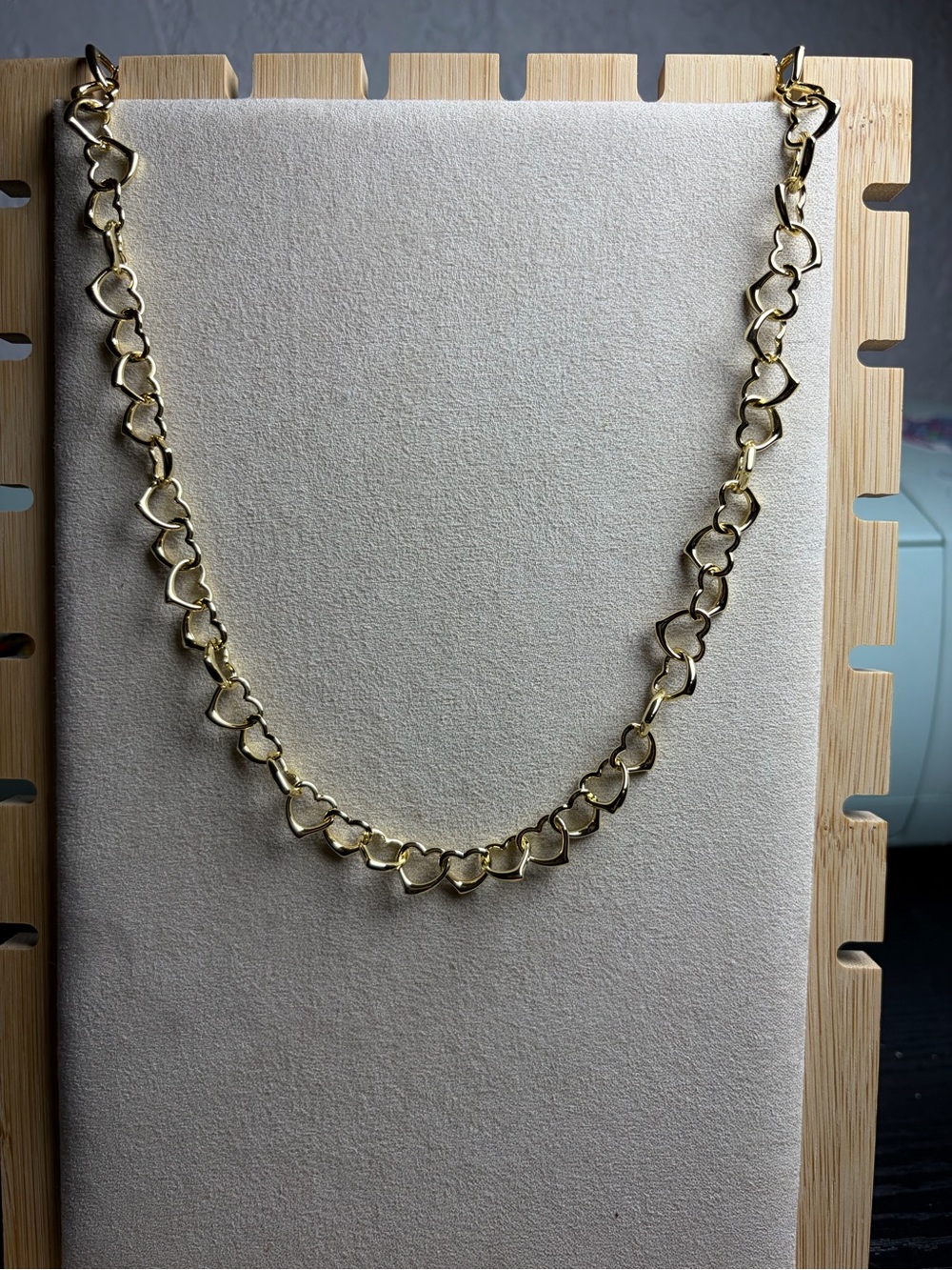 Gold Heart Link Necklace
